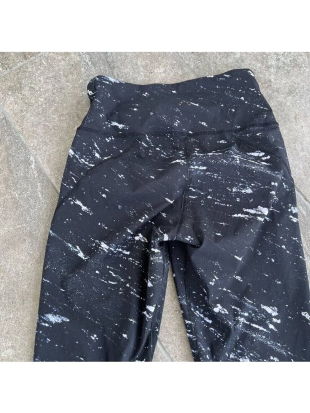 Varley Windsor Tights Leggings Size XS Black Marble Mesh Panels - Picture 10 of 10